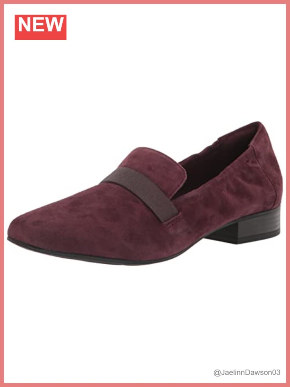 Clarks Womens Tilmont Eve Loafer Flat Burgundy Suede Cushioned Heeled Comfort